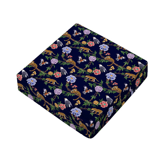 Eagle And Jaguar Pattern Print Outdoor Seat Cushion Cover