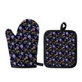 Eagle And Jaguar Pattern Print Oven Mitt And Pot Holder Set