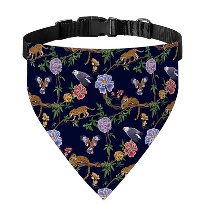 Eagle And Jaguar Pattern Print Over The Collar Dog Bandana