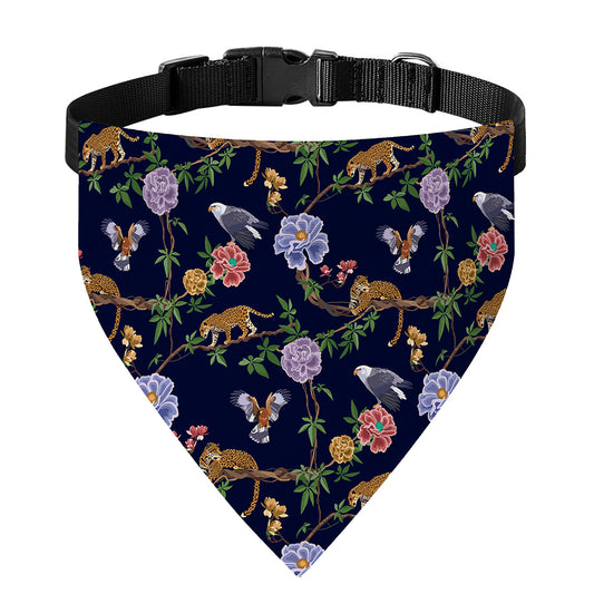 Eagle And Jaguar Pattern Print Over The Collar Dog Bandana