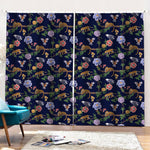 Eagle And Jaguar Pattern Print Pencil Pleat Curtains