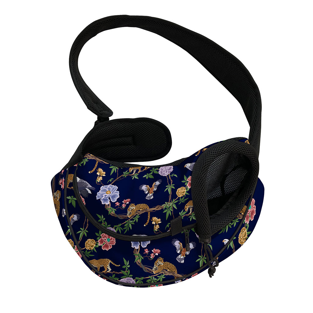 Eagle And Jaguar Pattern Print Pet Sling Carrier
