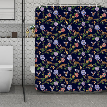 Eagle And Jaguar Pattern Print Polyester Shower Curtain