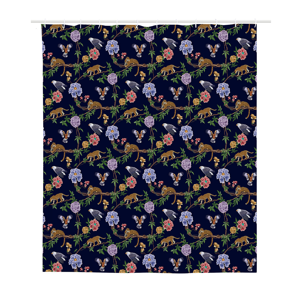 Eagle And Jaguar Pattern Print Polyester Shower Curtain