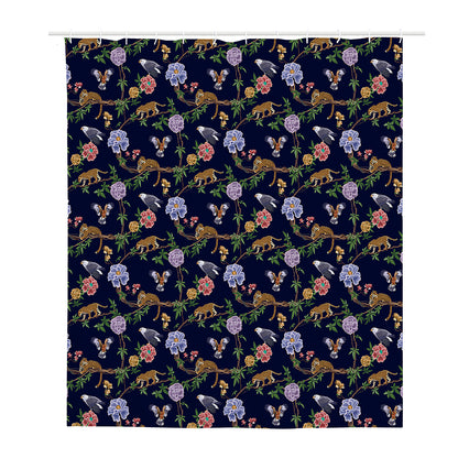 Eagle And Jaguar Pattern Print Polyester Shower Curtain