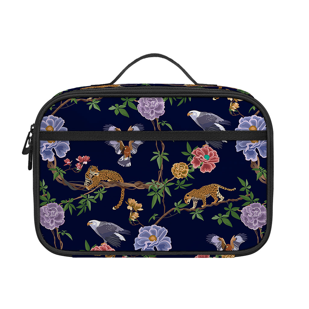 Eagle And Jaguar Pattern Print Portable Lunch Bag