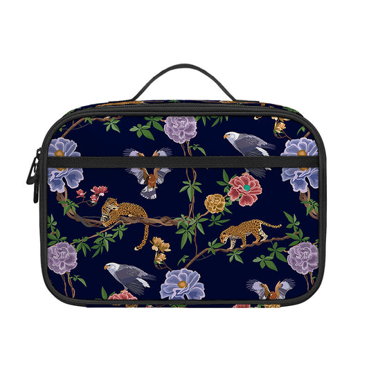 Eagle And Jaguar Pattern Print Portable Lunch Bag