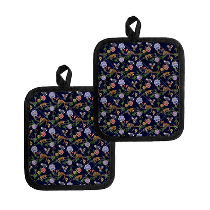 Eagle And Jaguar Pattern Print Pot Holders