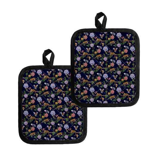 Eagle And Jaguar Pattern Print Pot Holders