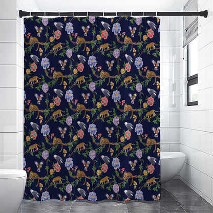 Eagle And Jaguar Pattern Print Premium Shower Curtain