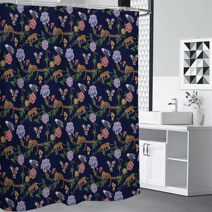 Eagle And Jaguar Pattern Print Premium Shower Curtain