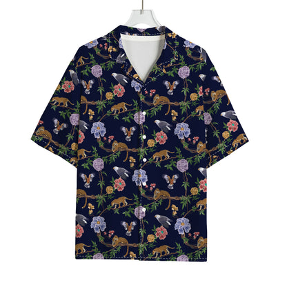Eagle And Jaguar Pattern Print Rayon Hawaiian Shirt