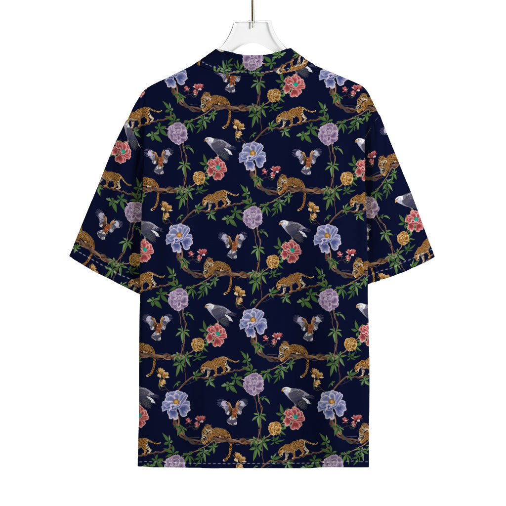 Eagle And Jaguar Pattern Print Rayon Hawaiian Shirt