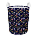 Eagle And Jaguar Pattern Print Round Laundry Basket