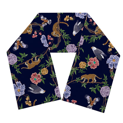 Eagle And Jaguar Pattern Print Scarf