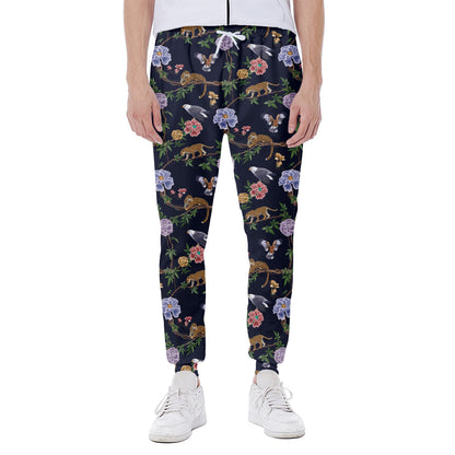 Eagle And Jaguar Pattern Print Scuba Joggers