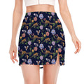 Eagle And Jaguar Pattern Print Side Slit Mini Skirt