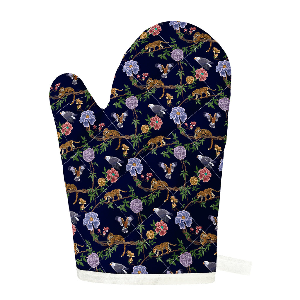 Eagle And Jaguar Pattern Print Single Oven Mitt