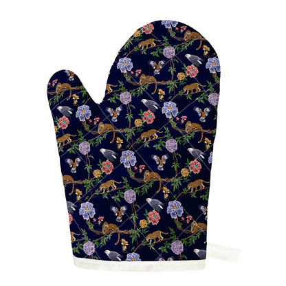 Eagle And Jaguar Pattern Print Single Oven Mitt