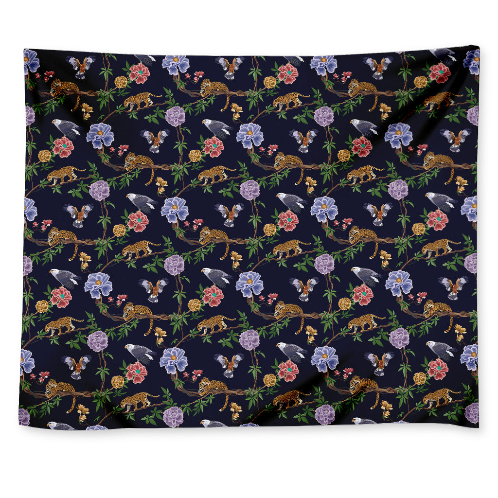Eagle And Jaguar Pattern Print Tapestry