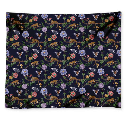 Eagle And Jaguar Pattern Print Tapestry