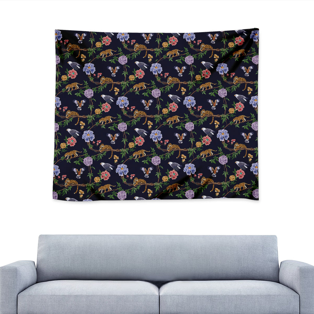 Eagle And Jaguar Pattern Print Tapestry