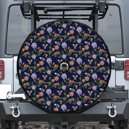Eagle And Jaguar Pattern Print Tire Cover With Camera Hole