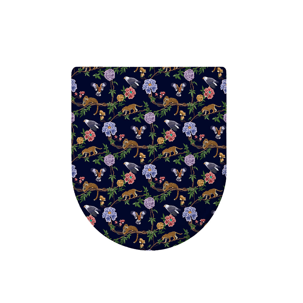 Eagle And Jaguar Pattern Print Toilet Lid Cover