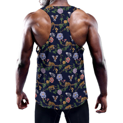 Eagle And Jaguar Pattern Print Training Tank Top