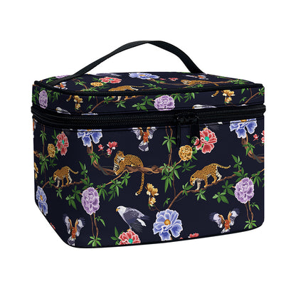 Eagle And Jaguar Pattern Print Travel Makeup Bag