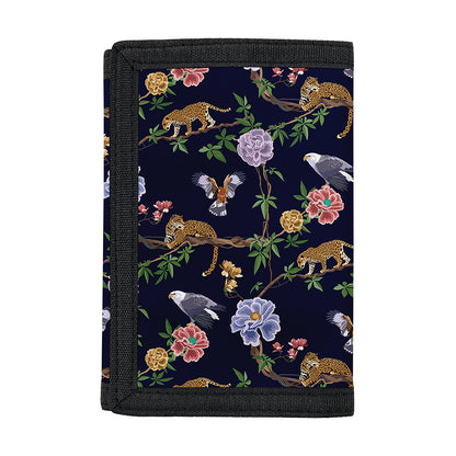 Eagle And Jaguar Pattern Print Trifold Wallet