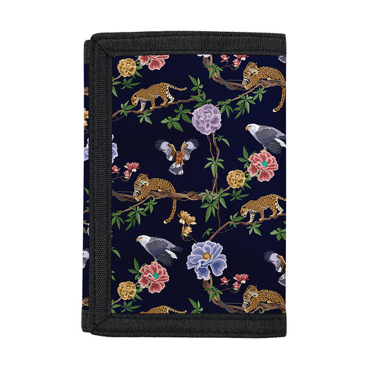 Eagle And Jaguar Pattern Print Trifold Wallet