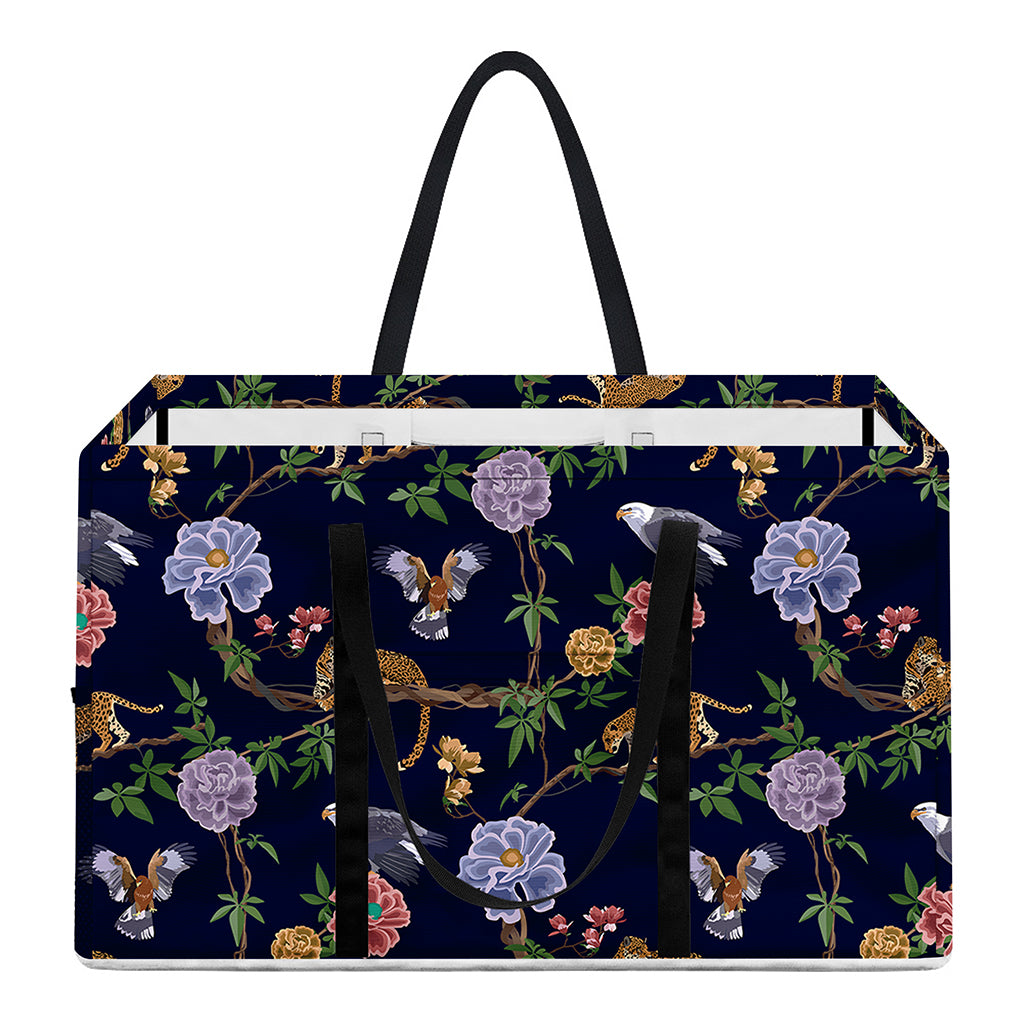 Eagle And Jaguar Pattern Print Utility Tote Bag