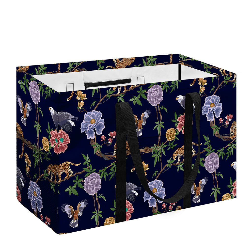 Eagle And Jaguar Pattern Print Utility Tote Bag