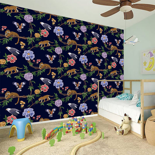 Eagle And Jaguar Pattern Print Wall Sticker