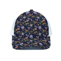 Eagle And Jaguar Pattern Print White Mesh Trucker Hat