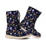 Eagle And Jaguar Pattern Print Winter Boots