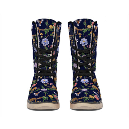 Eagle And Jaguar Pattern Print Winter Boots