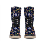 Eagle And Jaguar Pattern Print Winter Boots