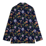 Eagle And Jaguar Pattern Print Women's Blazer