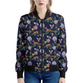 Eagle And Jaguar Pattern Print Women's Bomber Jacket