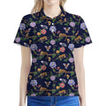 Eagle And Jaguar Pattern Print Women's Polo Shirt
