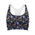 Eagle And Jaguar Pattern Print Women's Sports Bra