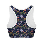 Eagle And Jaguar Pattern Print Women's Sports Bra