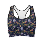 Eagle And Jaguar Pattern Print Women's Sports Bra