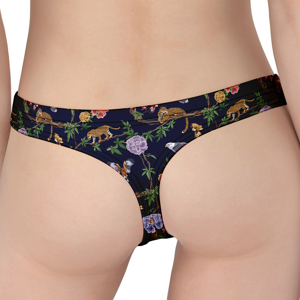 Eagle And Jaguar Pattern Print Women's Thong