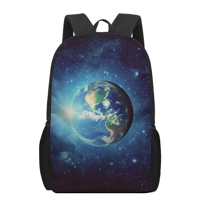 Earth And Space Print 17 Inch Backpack