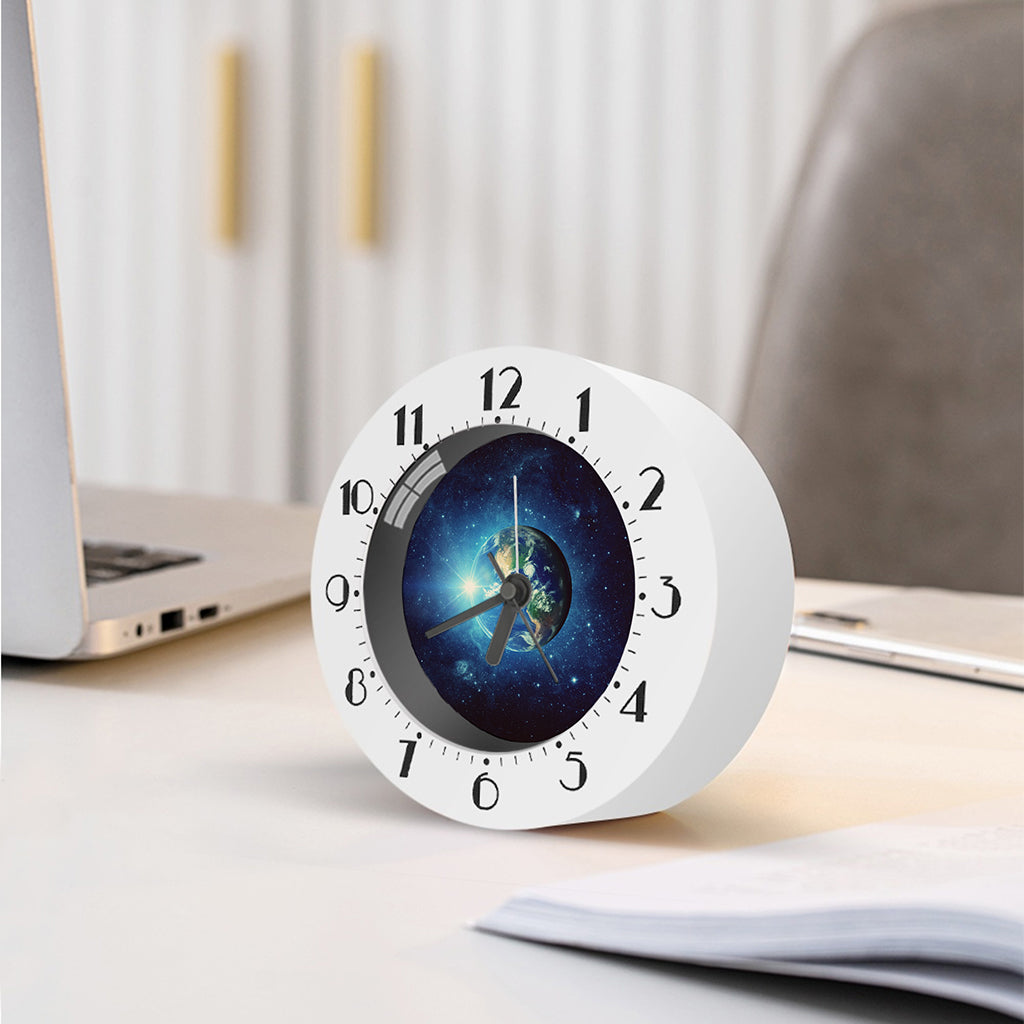 Earth And Space Print Alarm Clock