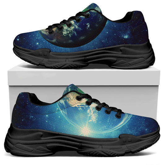 Earth And Space Print Black Chunky Shoes