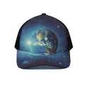 Earth And Space Print Black Mesh Trucker Hat